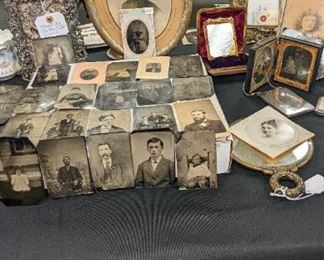 Collection of  tin types including children, families, and mourning photos