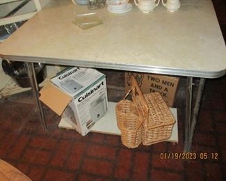Mid century modern Formica Table with chrome legs