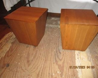 Pair of end tables or plant stands with removable tops