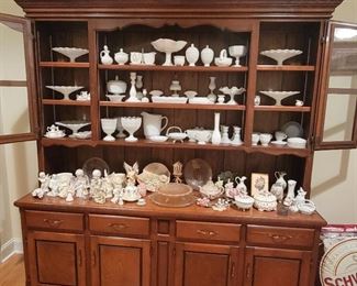 Milk Glass Collection - Handcrafted Display Cabinet