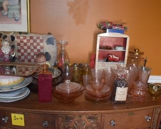 Loads of Collectibles from Depression Glass to Childs Furniture