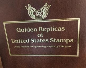 35 22ct Golden Replicas Of United States Stamps