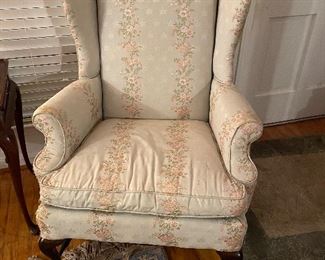 Queen Anne Style Wing Back Chair