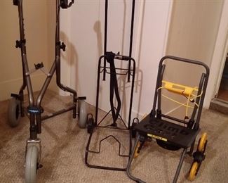 Three wheel walker, luggage carriers