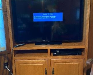 Samsung 48" TV, entertainment center, DVD player