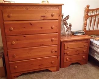Pine chest & matching night stand