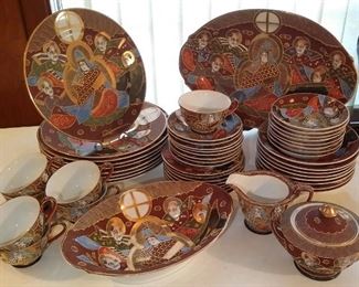 Vintage set of Japanese china, 52 pieces