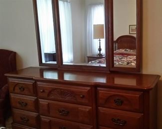 Triple dresser with butterfly mirrors, Sumter furniture co. 