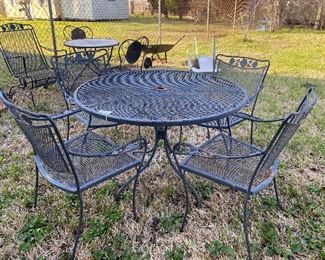 Wrought iron patio table