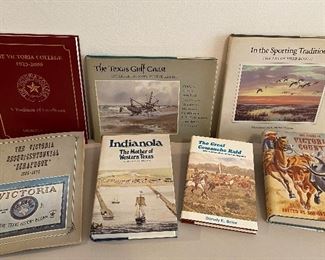 Victoria and Victoria County history books including 300 years in Victoria County  and The Great Comanche Raid, books by local artists (all in like new condition)