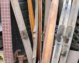 Vintage Wood, Fiberglass/Resin Water Skis along with Cypress Gardens rubber foot hold pads