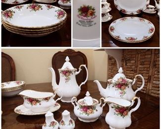 PRE-SALE AVAILABLE - Royal Albert Bone - 1962 Old Country Roses from England Serving Pieces.  In perfect condition