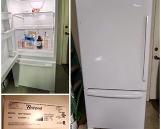 Whirlpool Fridge - GREAT for garage for extra storage!
