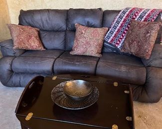 dual reclining sofa and coffee table