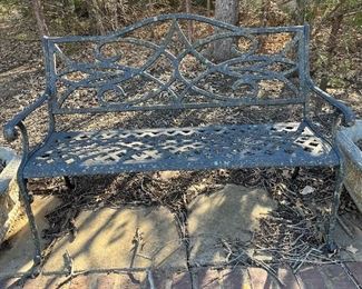 metal park bench