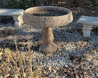 concrete bird bath