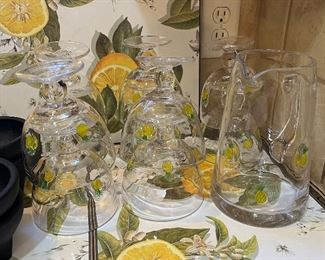 clear glass lemonade set