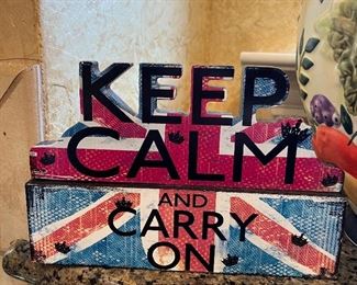 British Keep Calm Carry On sign