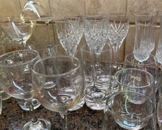 cut glass and crystal stemware