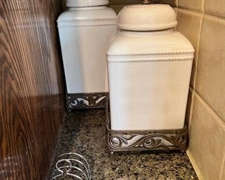 white canisters