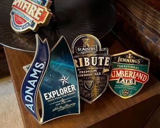 Vintage English brewery pump clips