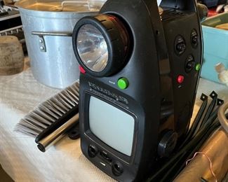 vintage hand-crank TV flashlight