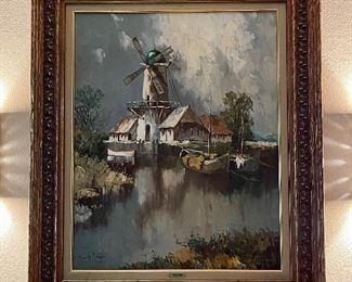 Vintage Windmill Painting by Eric Paulson 