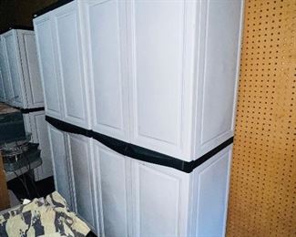 Large Keter Plastic Storage Cabinets - Wall or Floor Mount - excellent lightly used condition (4)