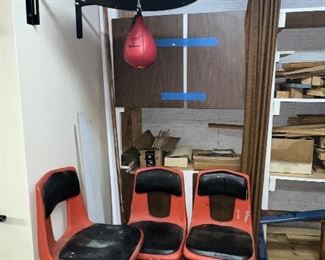 3 Mid-Century Orange Chairs 