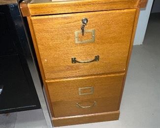 Wood File Cabinet with Key 
