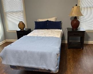 Excellent twin bed two small nightstands