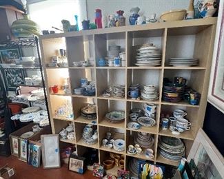 Plates plates plates, and some bowls and other stuff.  More art.