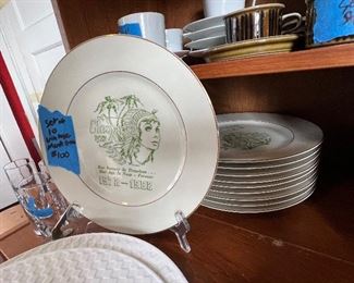 50 year old Mardi Gras plate set