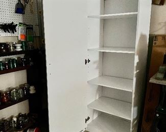White cabinet 5 shelves 70" H x 24" W x 17" D