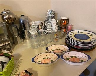 Dishes, glasses, espresso, mugs,