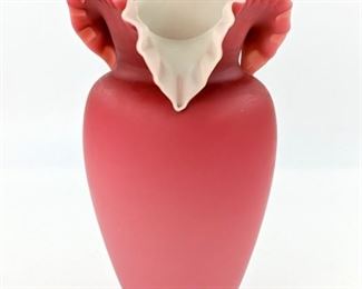 Satin cased glass vase 