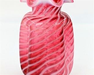 Cranberry Swirl Vase
