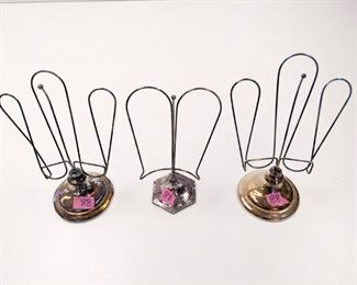 Wilcox Silverplate menu holders