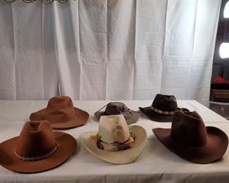 Set of different Vintage Western Hats