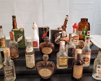 Vintage Empty Mini Alcohol Bottles for Collecting 