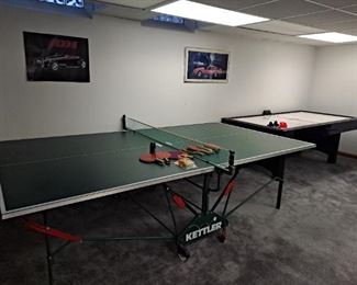 Pining Pong table w/accessories, Air Hockey table with digital scoreboard and accessories  
