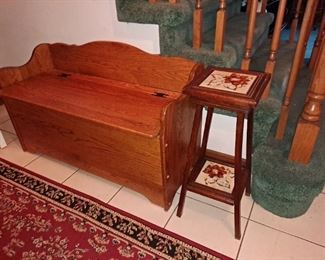 Wooden storage bench, Vintage 2 Tier Stand