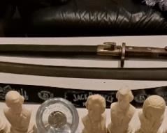 Bayonet from the Spanish-American War. Comes with  Sheath (Scabbard) in good condition. (top)  Sword is from the Revolutionary War engraved with the year it saw its action, 1776. Marked with the good luck symbol used by the army to use as authentication 