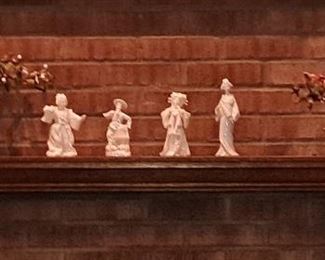 Vintage Jade Agate Glass Bonsai Trees, Mid Century Asian Figurines