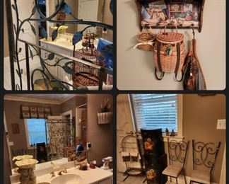 Bath in Basement #2 (accessed from primary bedroom) has a variety of fishing decor and a closet of general supplies for sale.