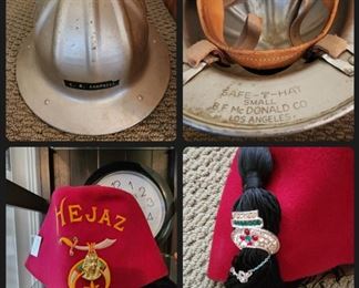 1950's Aluminum safety helmet.
Shriners Hejax hat