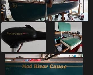 Mad River Tucson Composite Canoe includes trolling motor and mount.