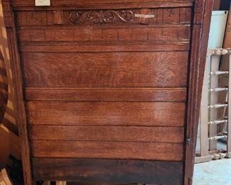 Beautiful Antique bed with fold down rail on one side.