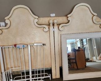 Twin headboards, child/pet gates, Queen upholstered headboard.
