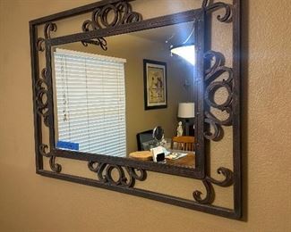 heavy wrought iron mirror